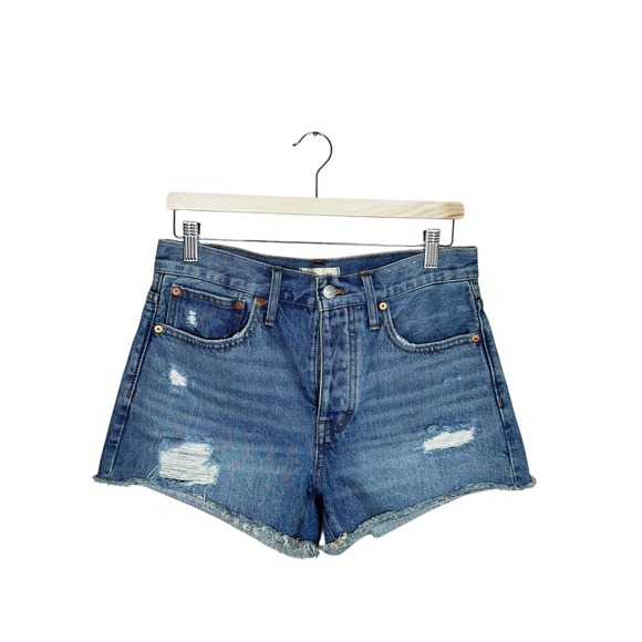 Madewell Relaxed Denim Shorts Distressed Size 25 - Picture 2 of 6